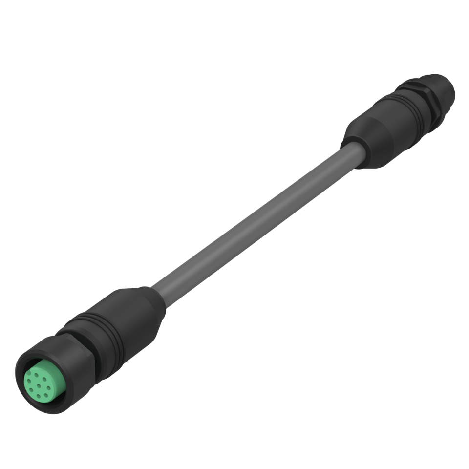 Connection cable M12 4-pin with coupling ring, plastic