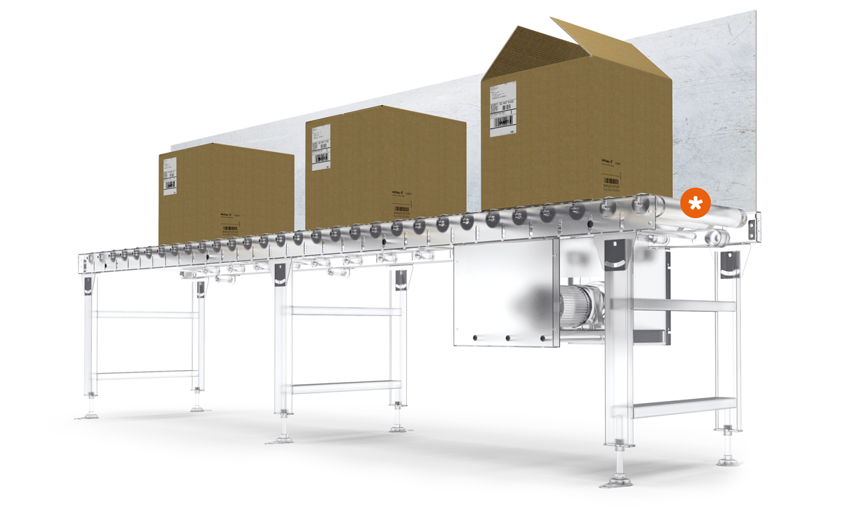 Ultraschallsensor bei der Anwendung in der Verpackungsmaschine